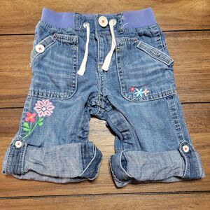 Baby Gap Denim Jeans Comfort Waistband & Rolled Cuffs - Size 12-18 Months